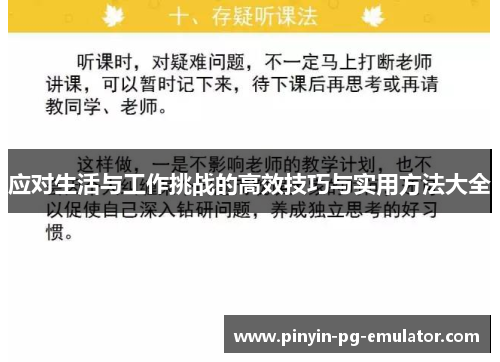 应对生活与工作挑战的高效技巧与实用方法大全